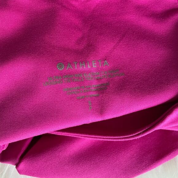 Athleta Ultra High Rise Elation ⅞ Legging in Fuchsia Small - Picture 3 of 3